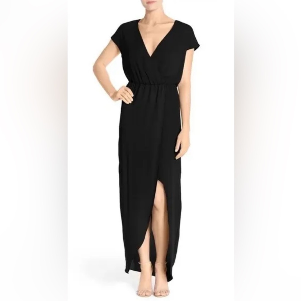 Black faux wrap dress